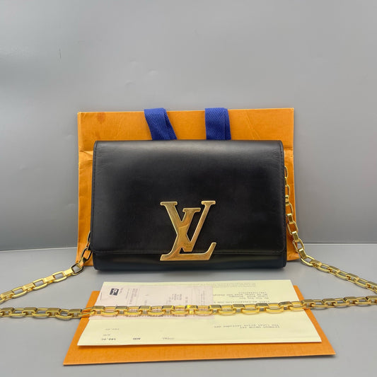 Louis Vuitton - Chain Louise - Smooth calfskin leather - Black - (Small)