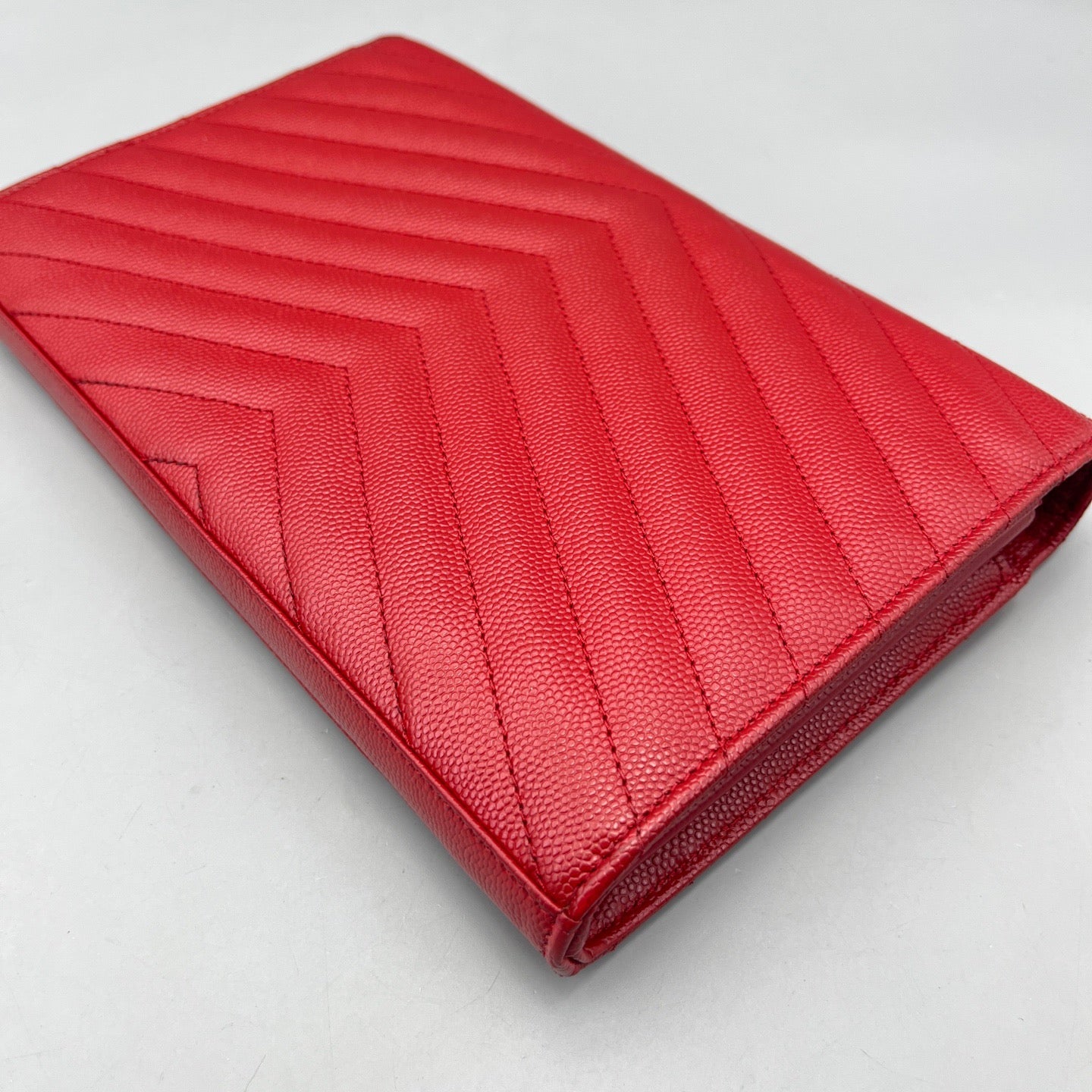 Saint Laurent - Envelope Bag - Grained leather - Red - (Medium)