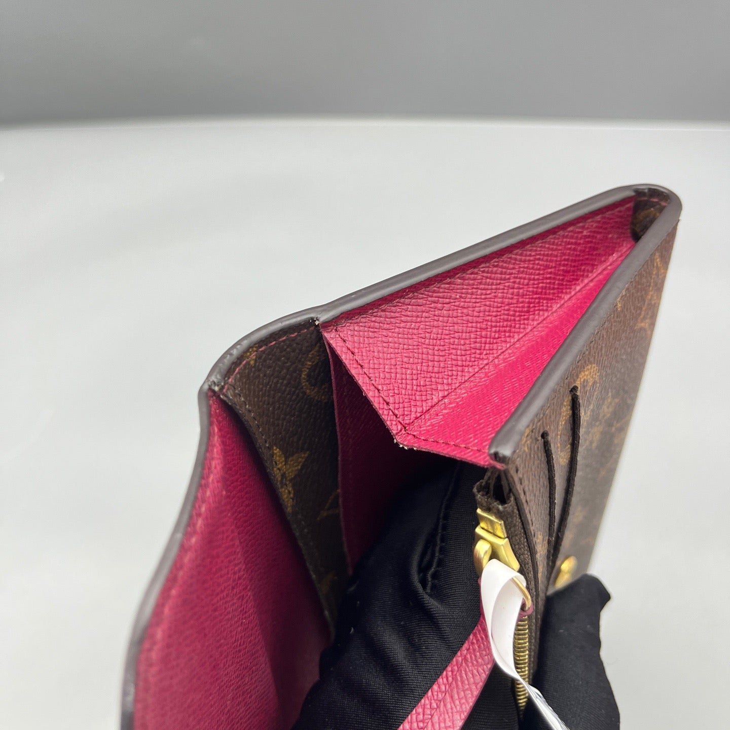Louis Vuitton - Long Flap Wallet - Monogram coated canvas and cross-grain leather - Brown with Burgundy interior - (medium)