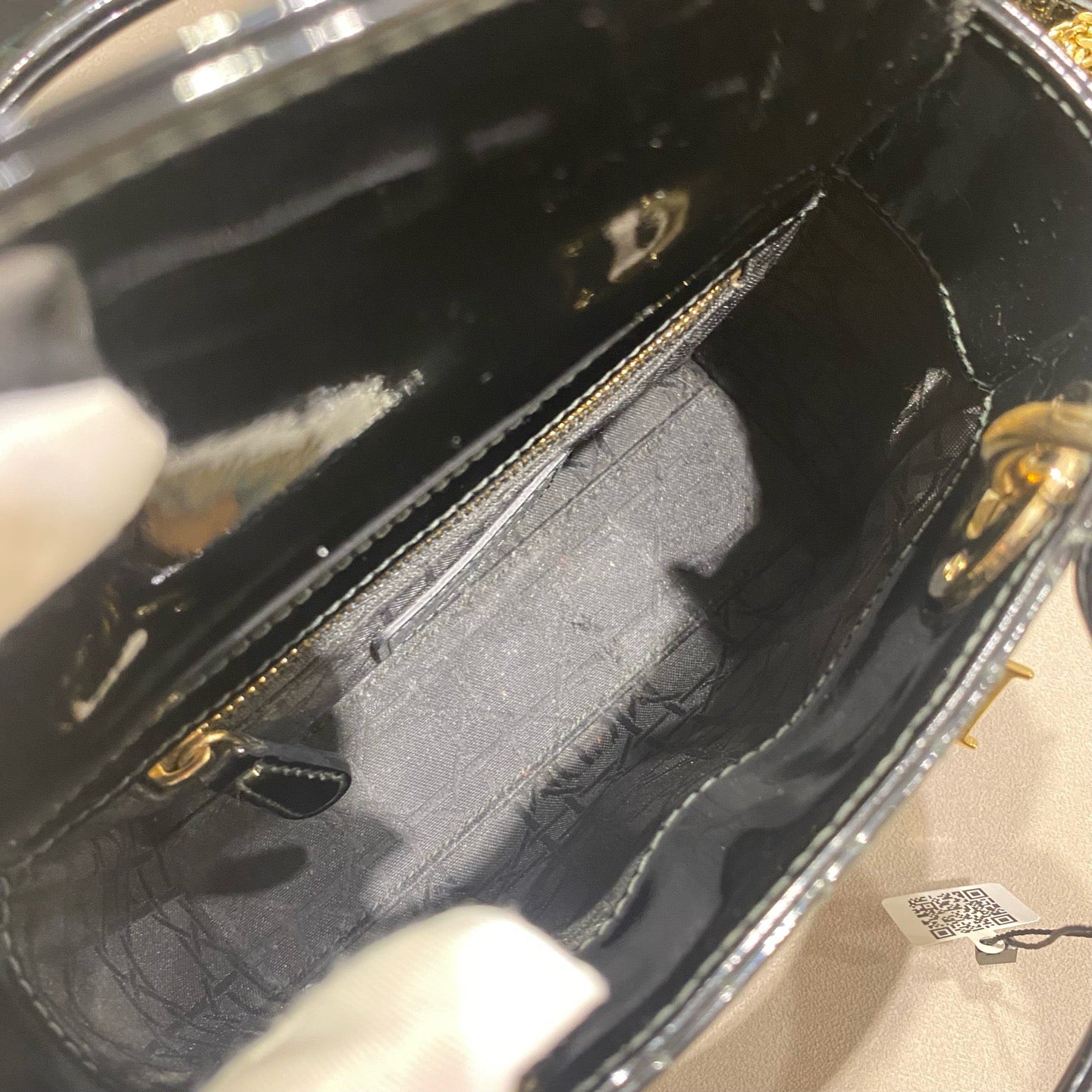 Dior - Lady Dior Mini - Patent leather - Black - (Mini)