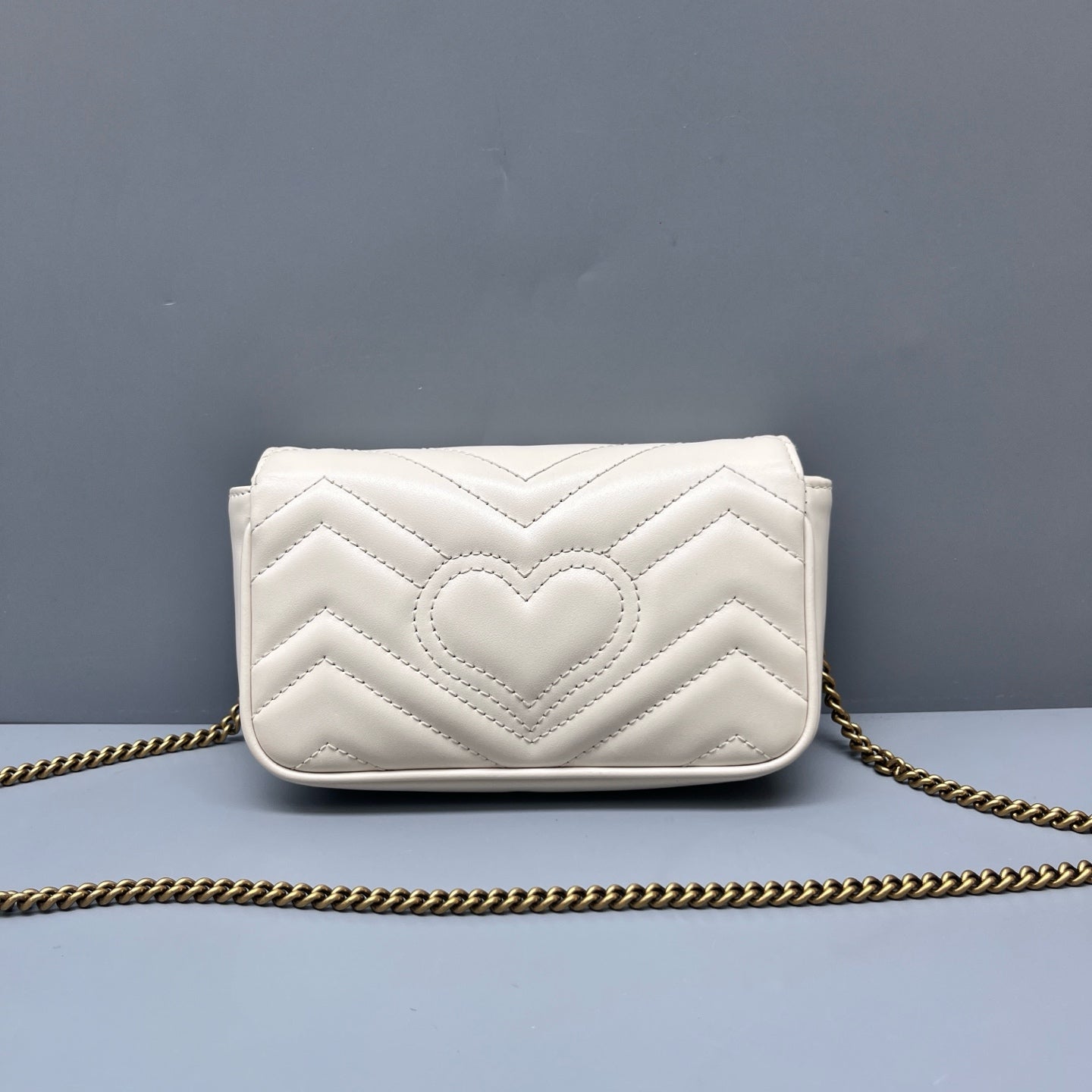 Gucci - GG Marmont Mini Chain Bag - Matelassé leather - White - (mini)