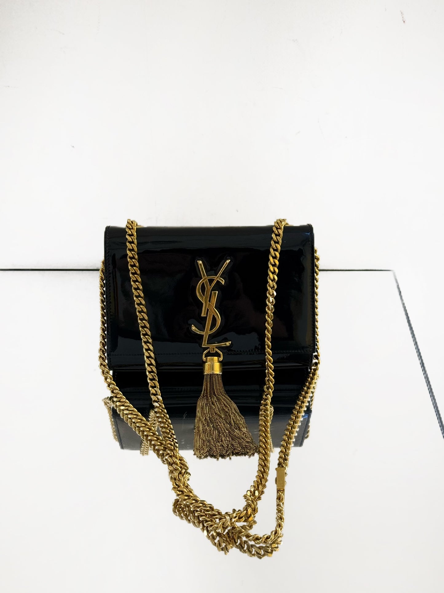 Saint Laurent - Kate Mini Tassel Chain Bag - Patent leather - Black - (mini)