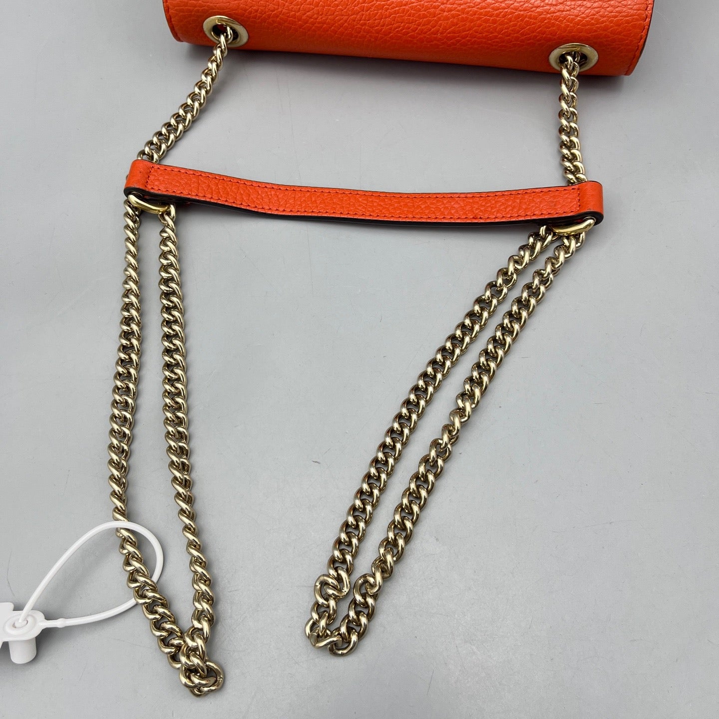 Gucci - Interlocking G Accordion Flap Bag - Grained leather - Orange - (Small)