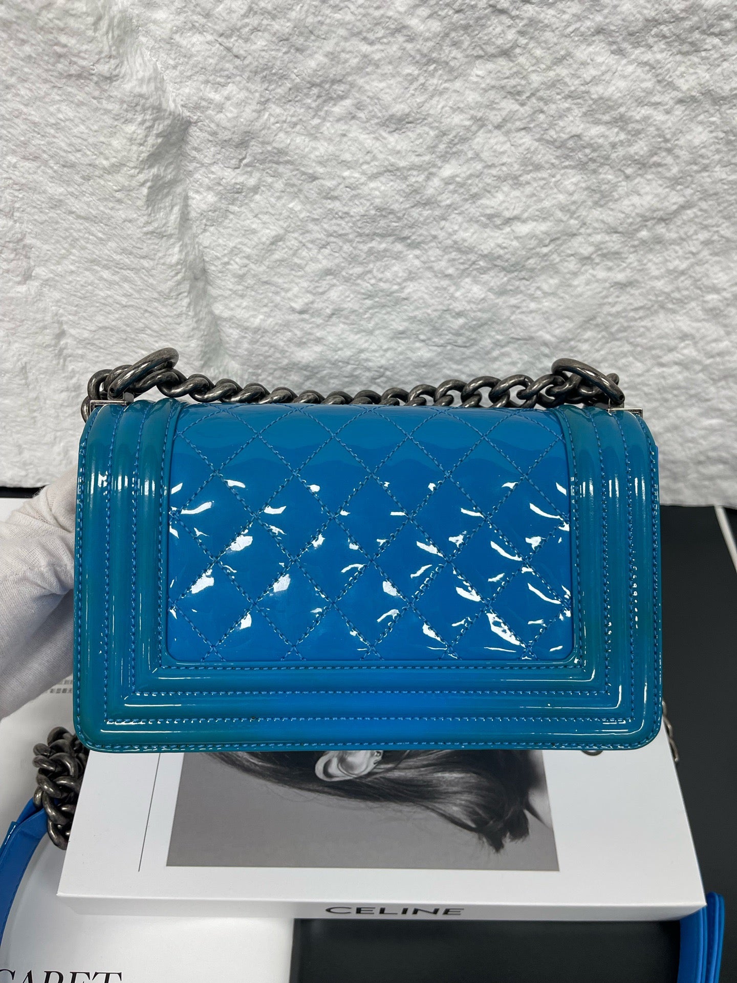 Chanel - Boy Small Flap Bag - Patent leather - Blue - (small)