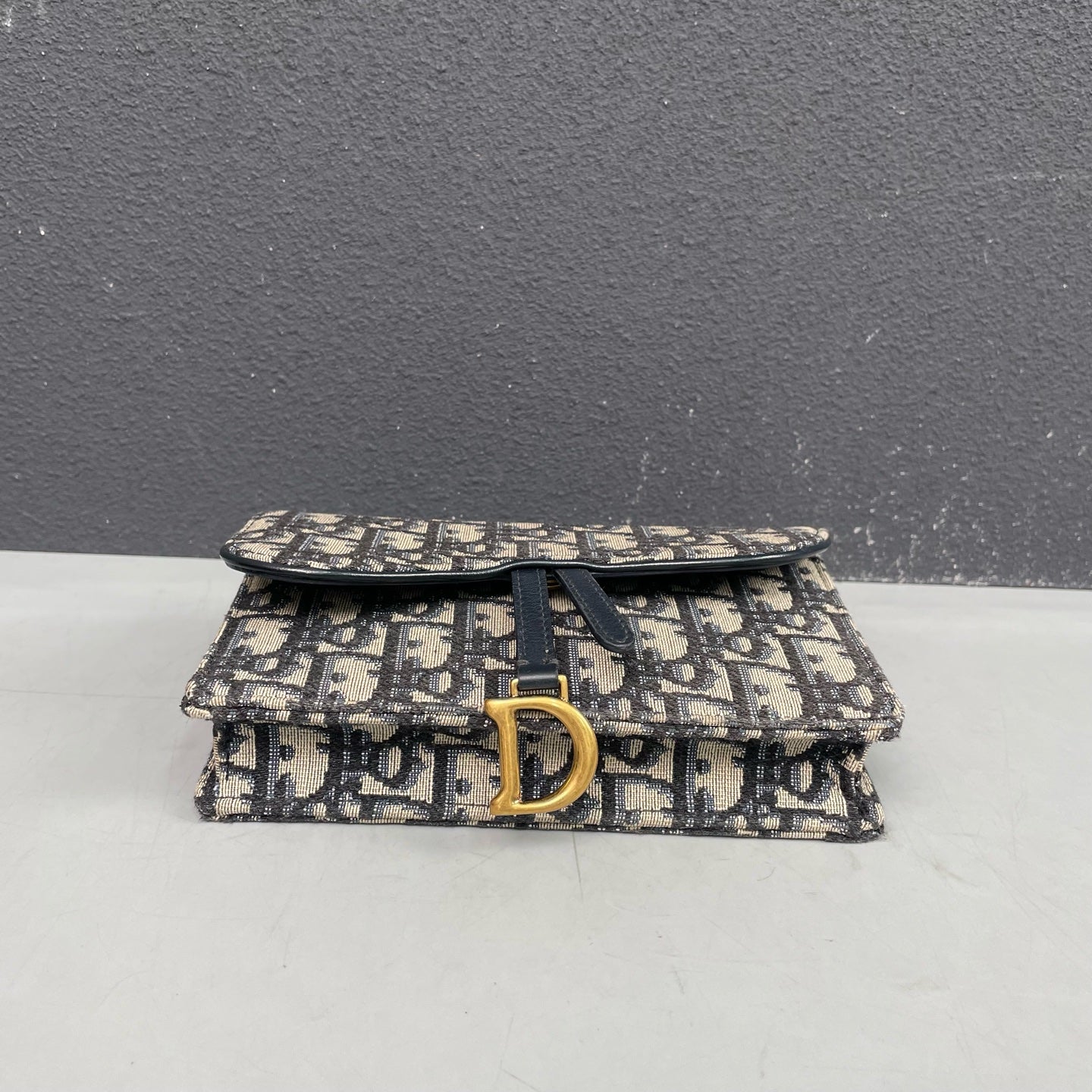 Dior - Saddle Belt Bag - Oblique jacquard canvas with leather trim - Blue - (mini)