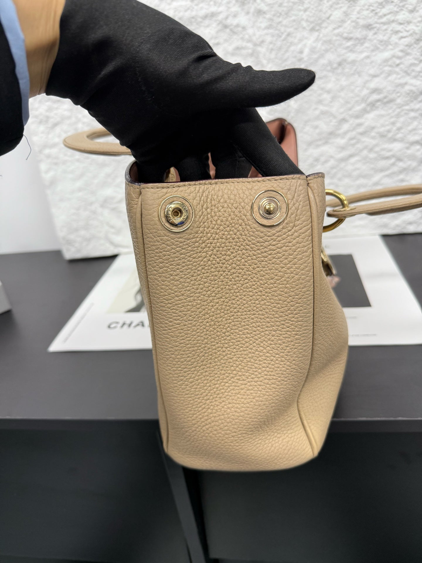 Dior - VIP Tote - Grained leather - Beige - (Medium)