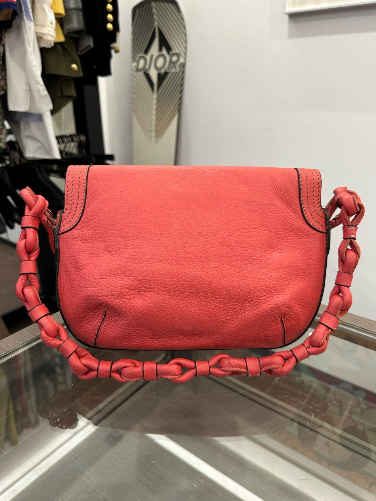 Loewe - Woven Strap Flap Shoulder Bag - Leather - Red - (Small)