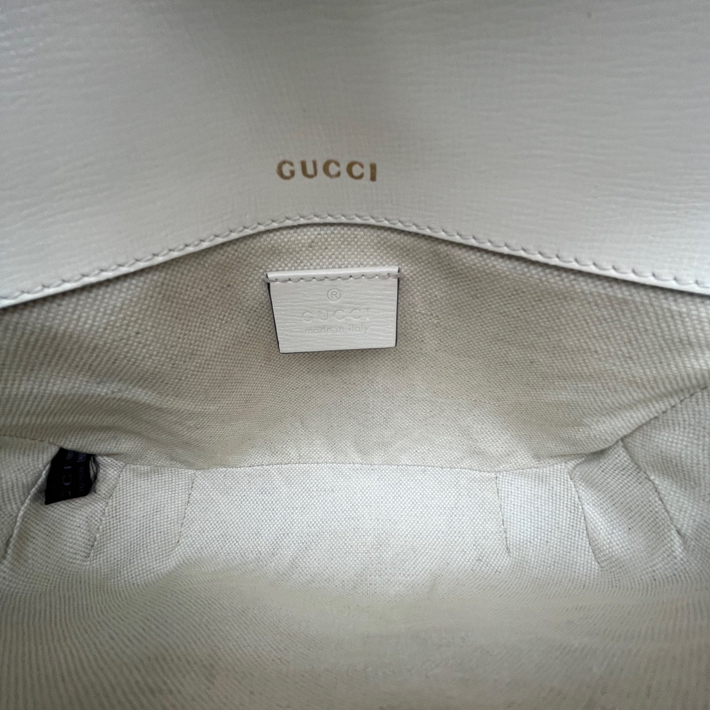Gucci - 1955 Horsebit Small Shoulder Bag - GG Supreme canvas with leather trim - White - (small)