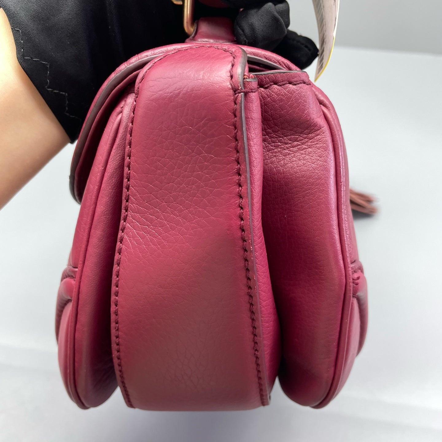 Gucci - Bamboo Top Handle Bag - Leather - Burgundy - (mini)