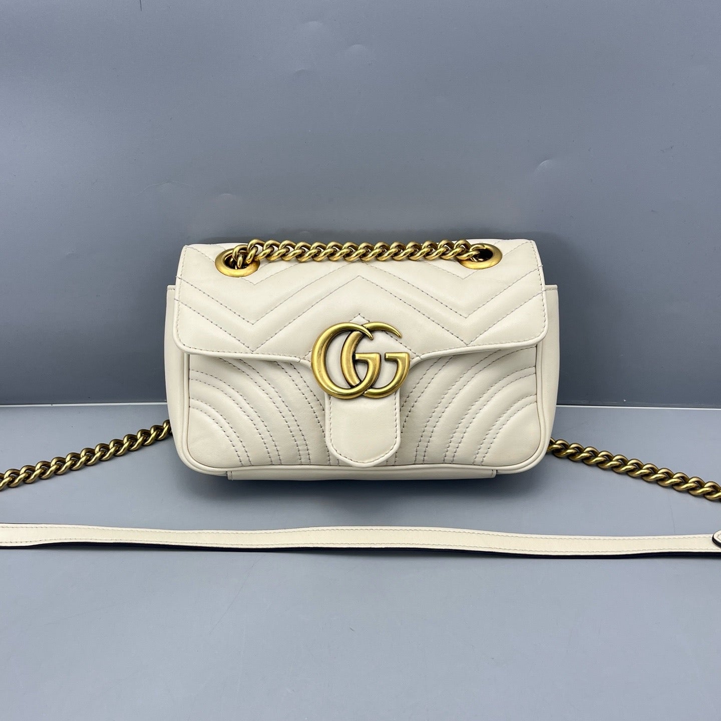 Gucci - GG Marmont Matelassé Mini Bag - Leather - White - (mini)