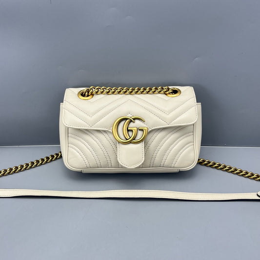 Gucci - GG Marmont Matelassé Mini Bag - Leather - White - (mini)