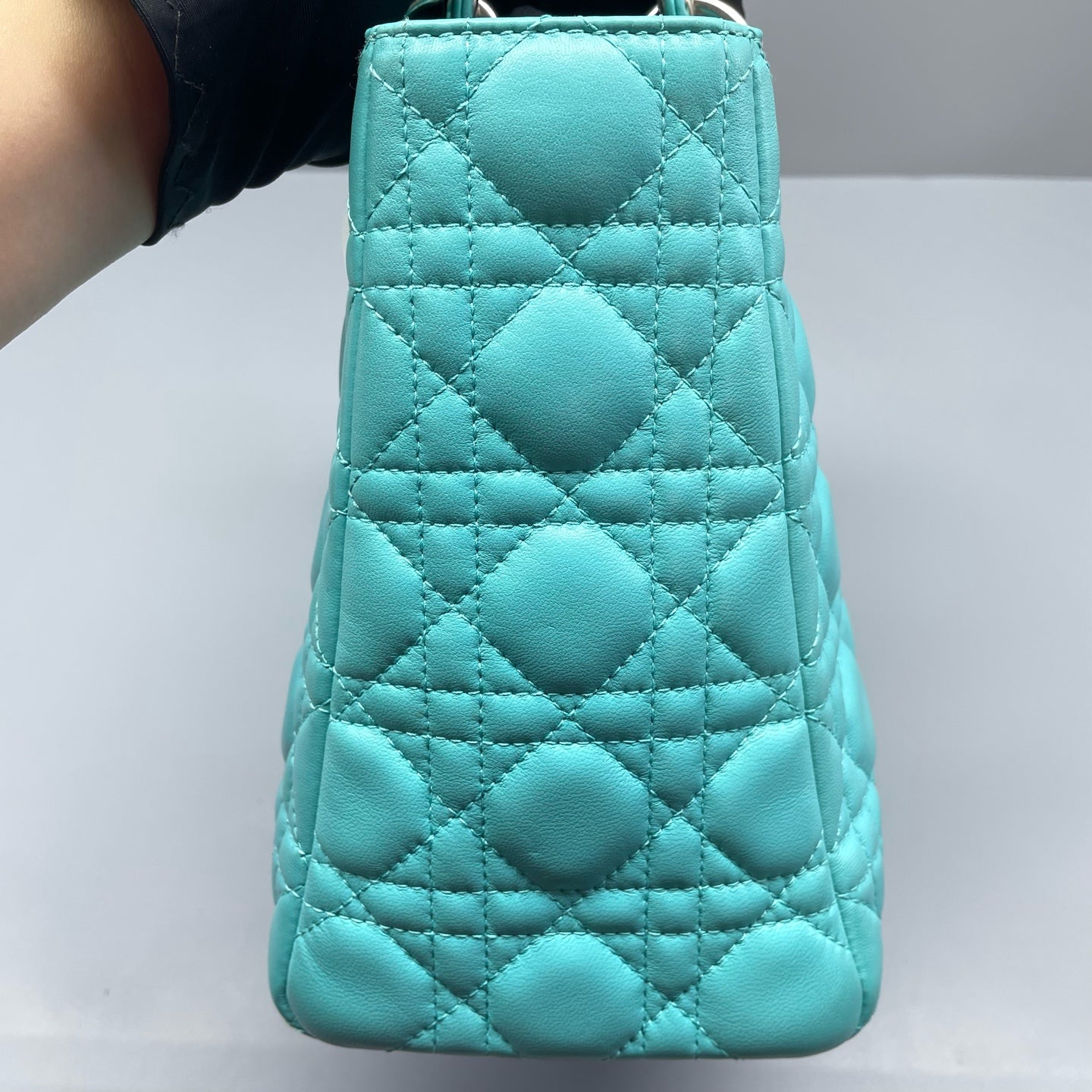 Dior - Lady Dior - Lambskin leather - Aqua Blue with Silver-Tone Hardware - (Medium)