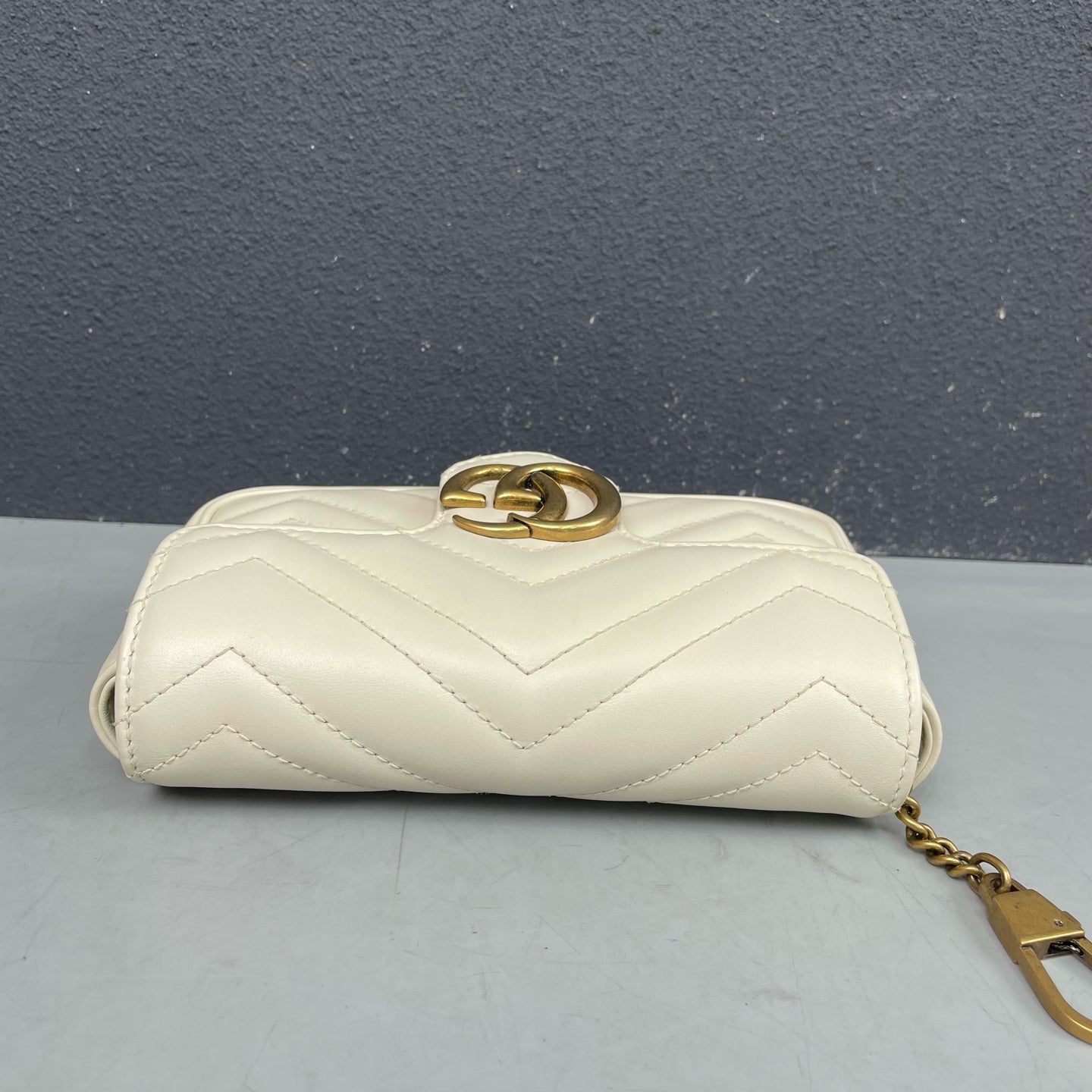 Gucci - GG Marmont Mini Chain Bag - Leather - White - (mini)