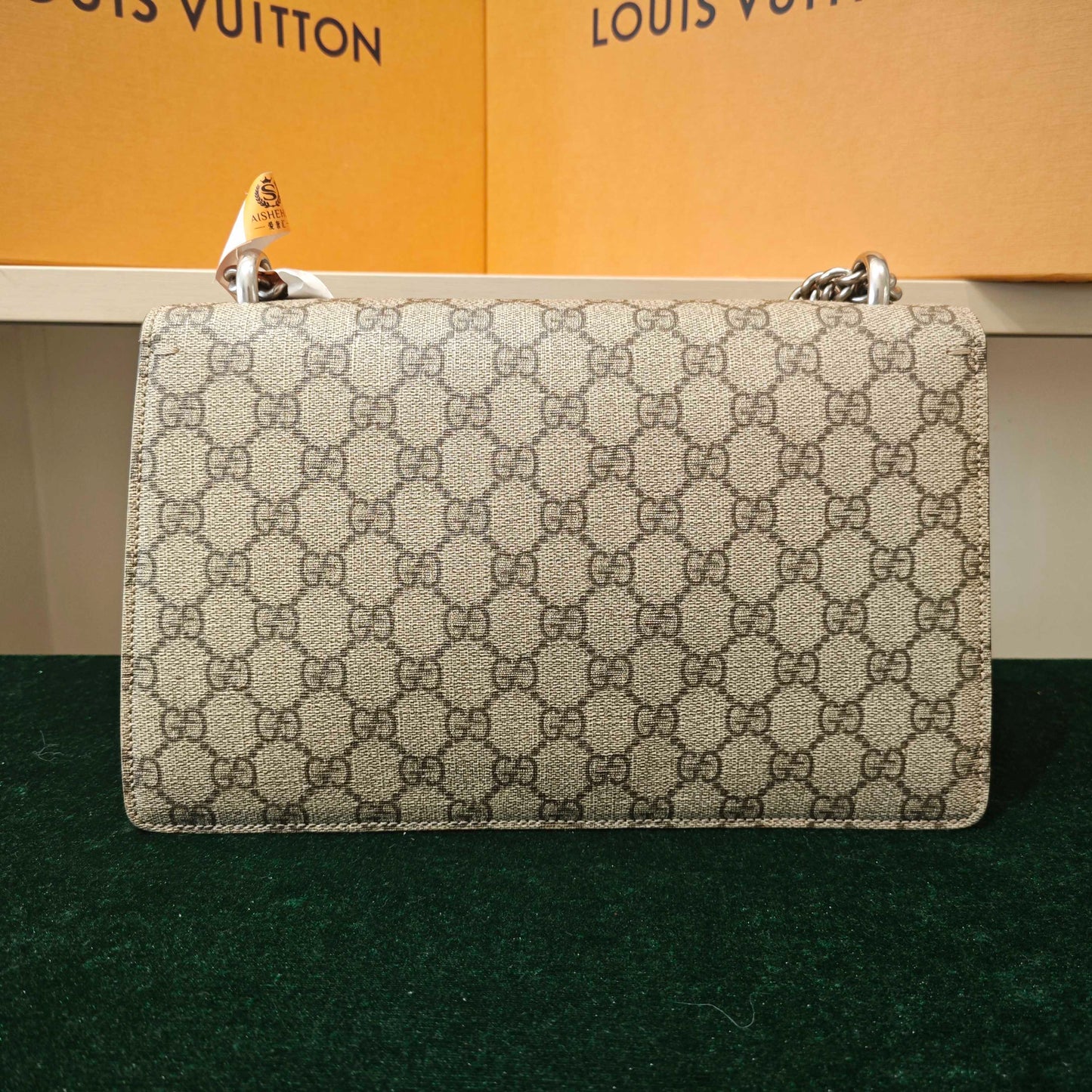 Gucci - Dionysus Shoulder Bag - GG Supreme canvas with suede and leather trim - Beige - (Medium)