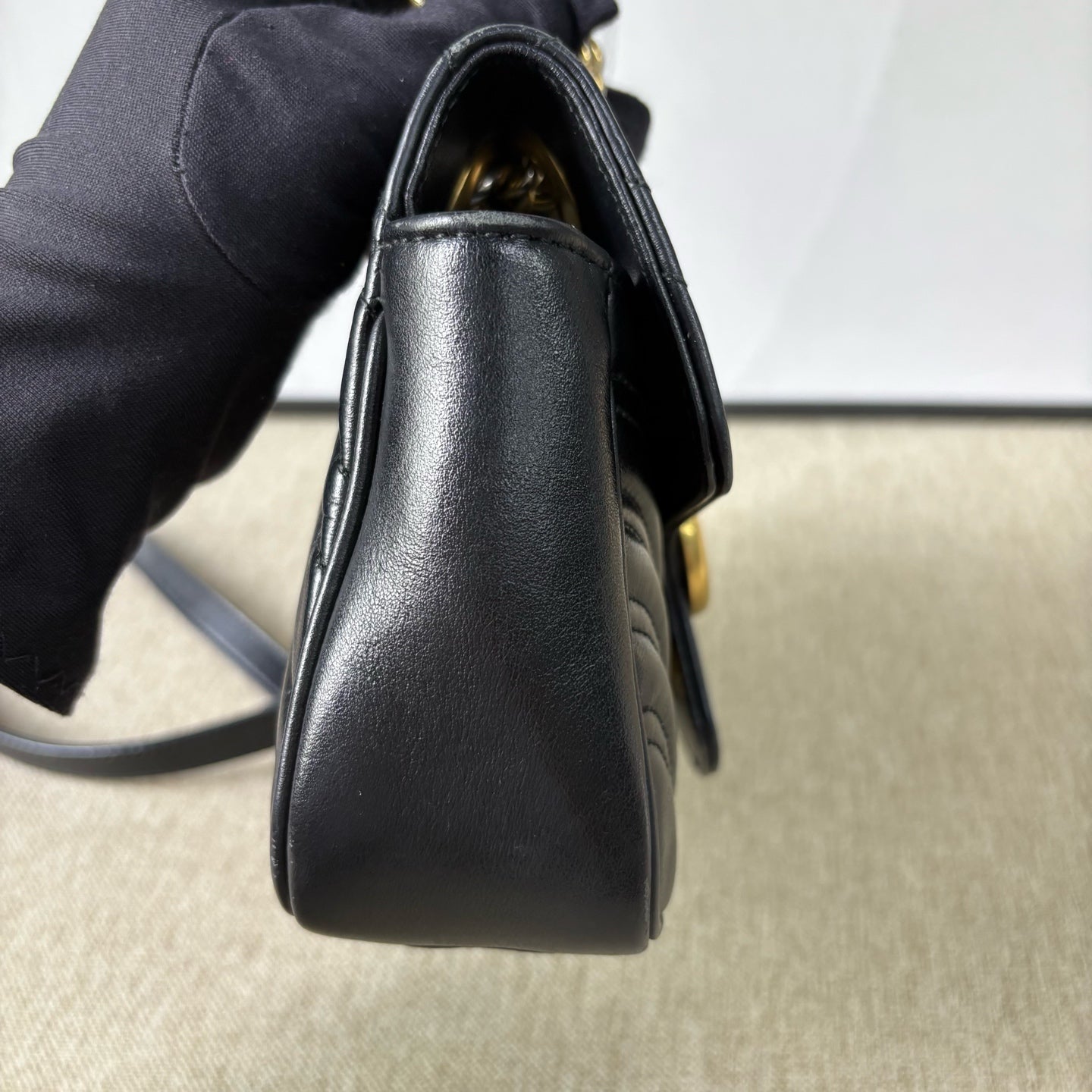 Gucci - GG Marmont Mini Shoulder Bag - Leather - Black with Gold-Tone Hardware - (mini)