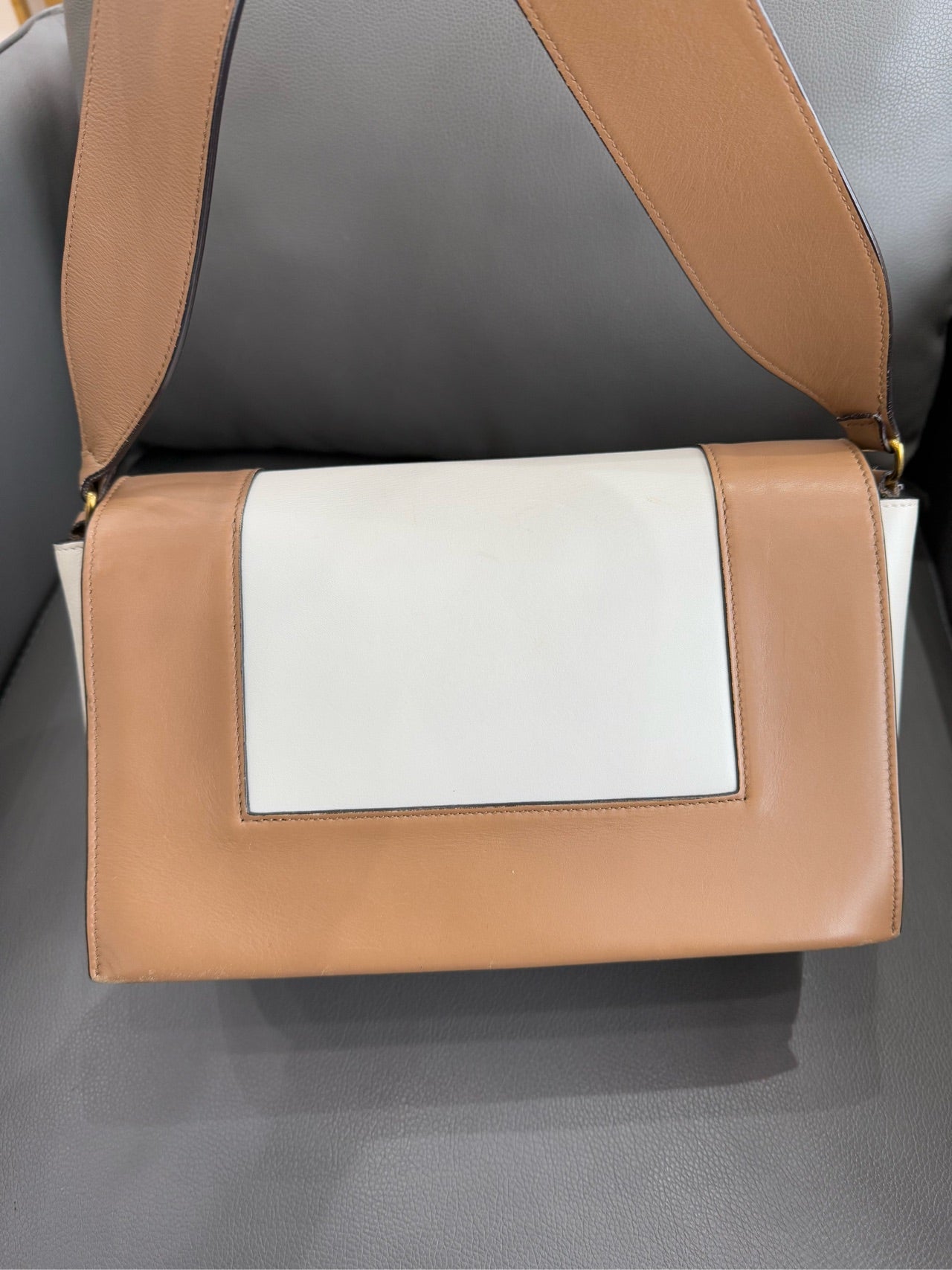 Celine - Frame - Cowhide leather - Beige and White - (medium)