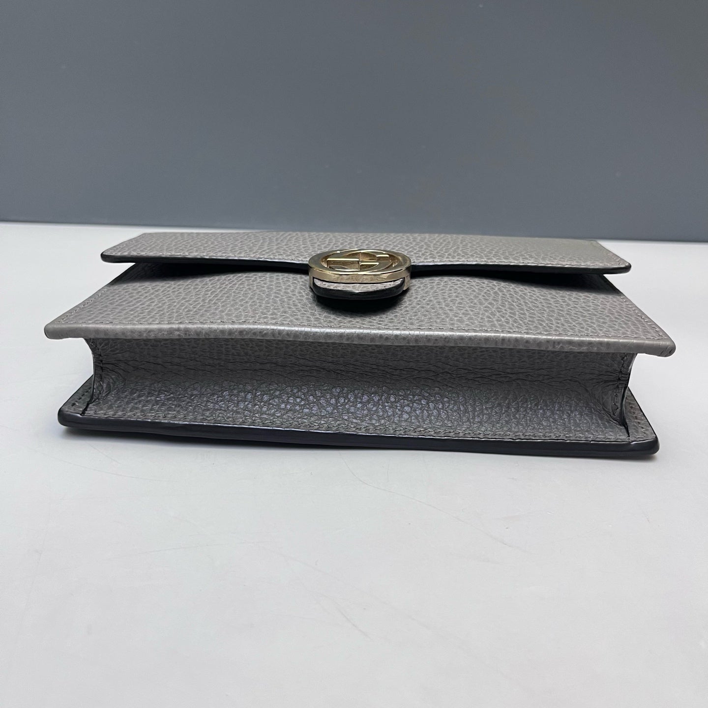 Gucci - Interlocking G Chain Wallet - Leather - Grey - (mini)