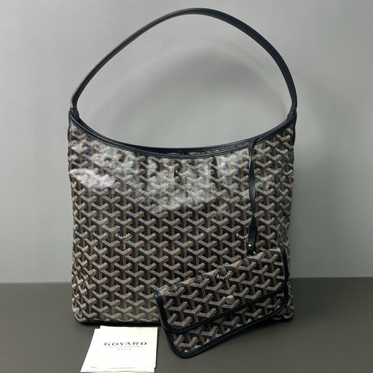 Goyard - Hobo with Pouch - Goyardine coated canvas with leather trim - Black - (Large)