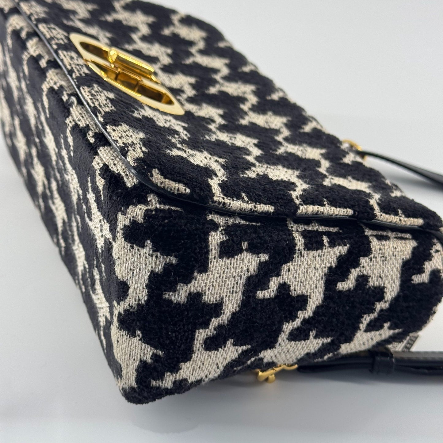 Dior - Caro Bag - Canvas with leather trim - Black and White - (Medium)