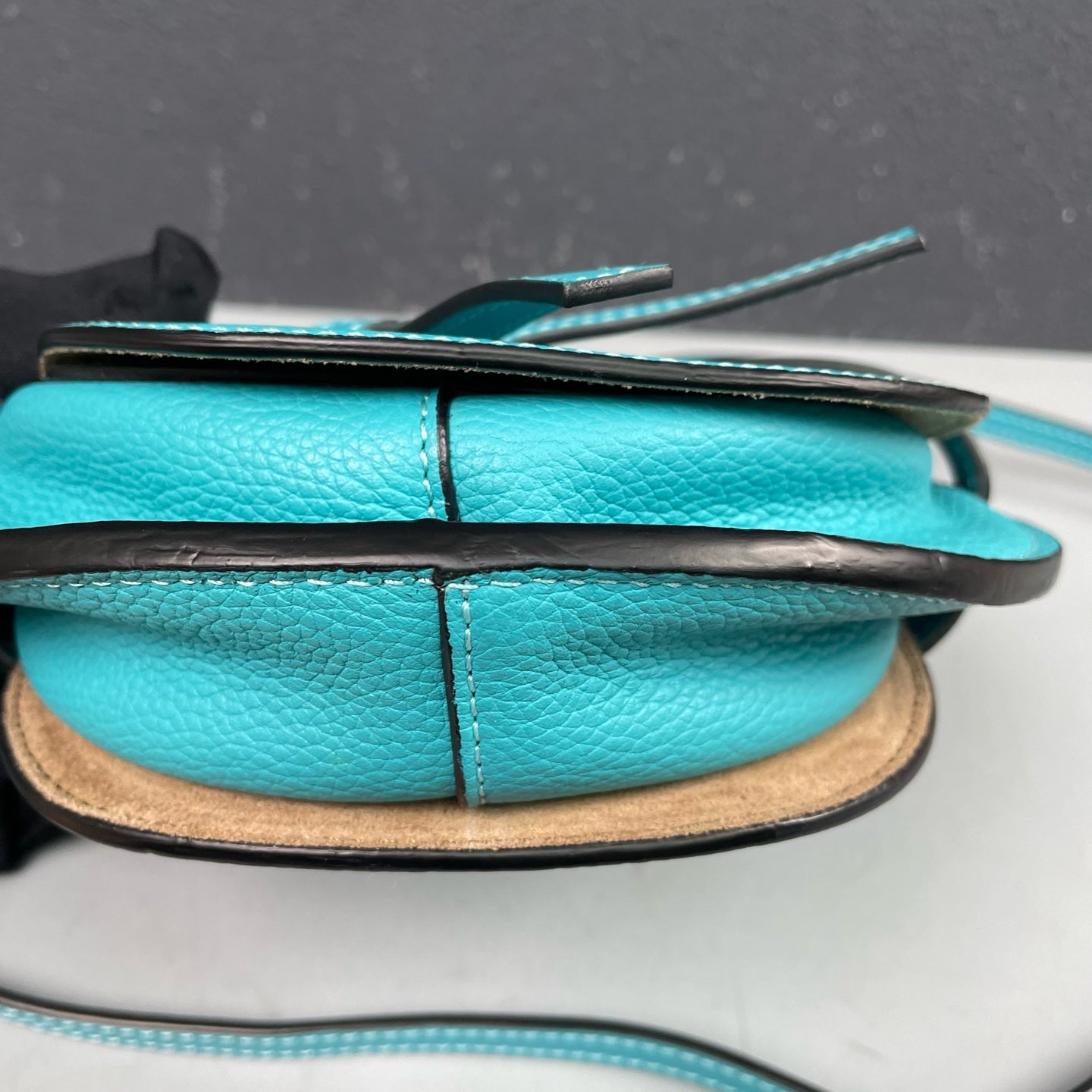 Loewe - Gate Mini Saddle Bag - Grained leather - Lake Blue - (mini)