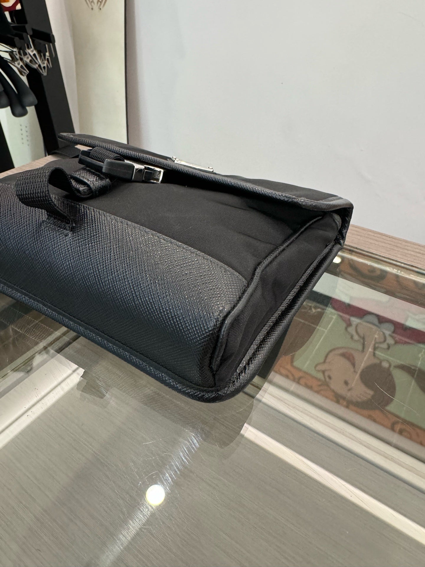 Prada - Re-Nylon and Saffiano Leather Messenger Bag - Re-Nylon with Saffiano leather trim - Black - (small)