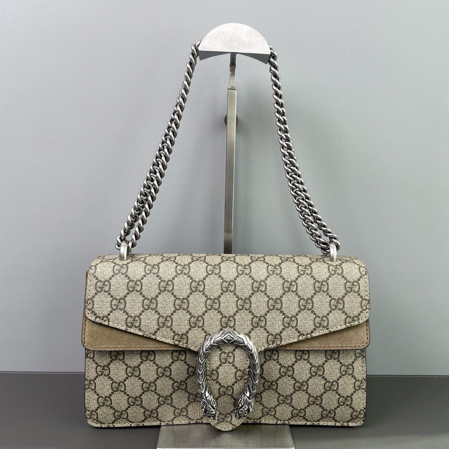 Gucci - Dionysus Shoulder Bag - GG Supreme canvas and Suede - Beige - (medium)