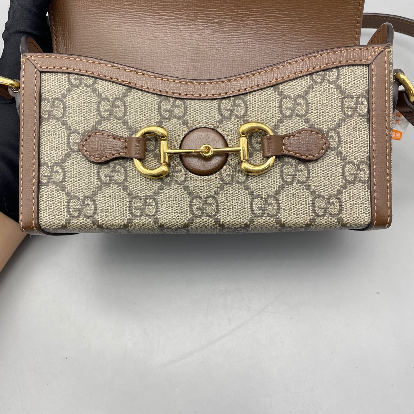 Gucci - Horsebit 1955 Camera Bag - GG Supreme canvas with leather trim - Beige and Brown - (mini)
