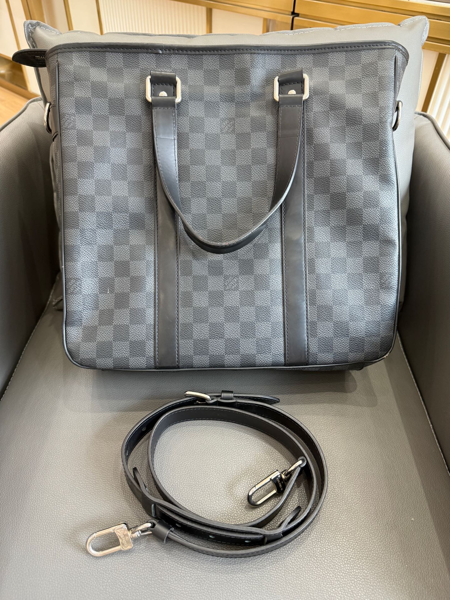 Louis Vuitton - Porte-Documents Jour - Damier Graphite coated canvas with leather trim - Grey - (Medium)
