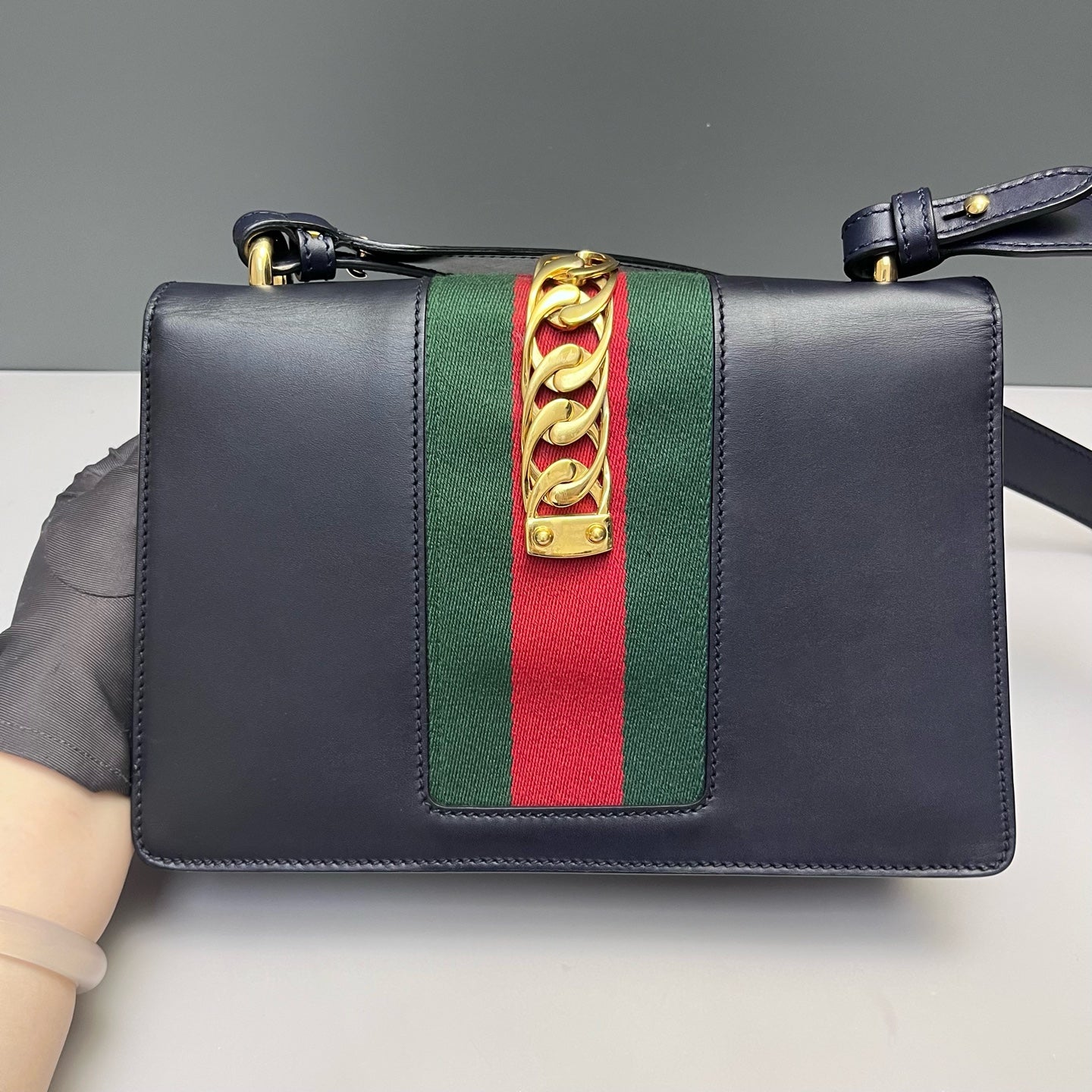 Gucci - Sylvie Shoulder Bag - Smooth leather - Blue - (Medium)
