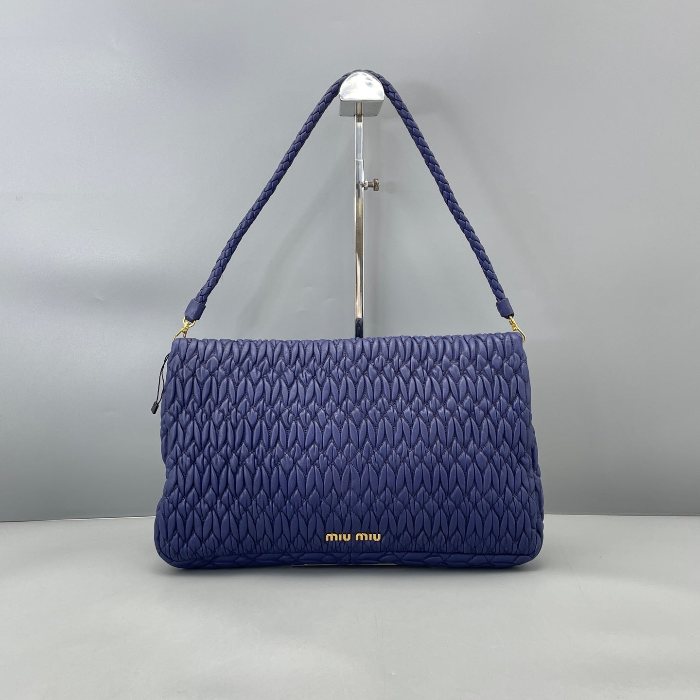 Miu Miu - Matelassé Gemstone Chain Bag - Leather - Blue - (Medium)