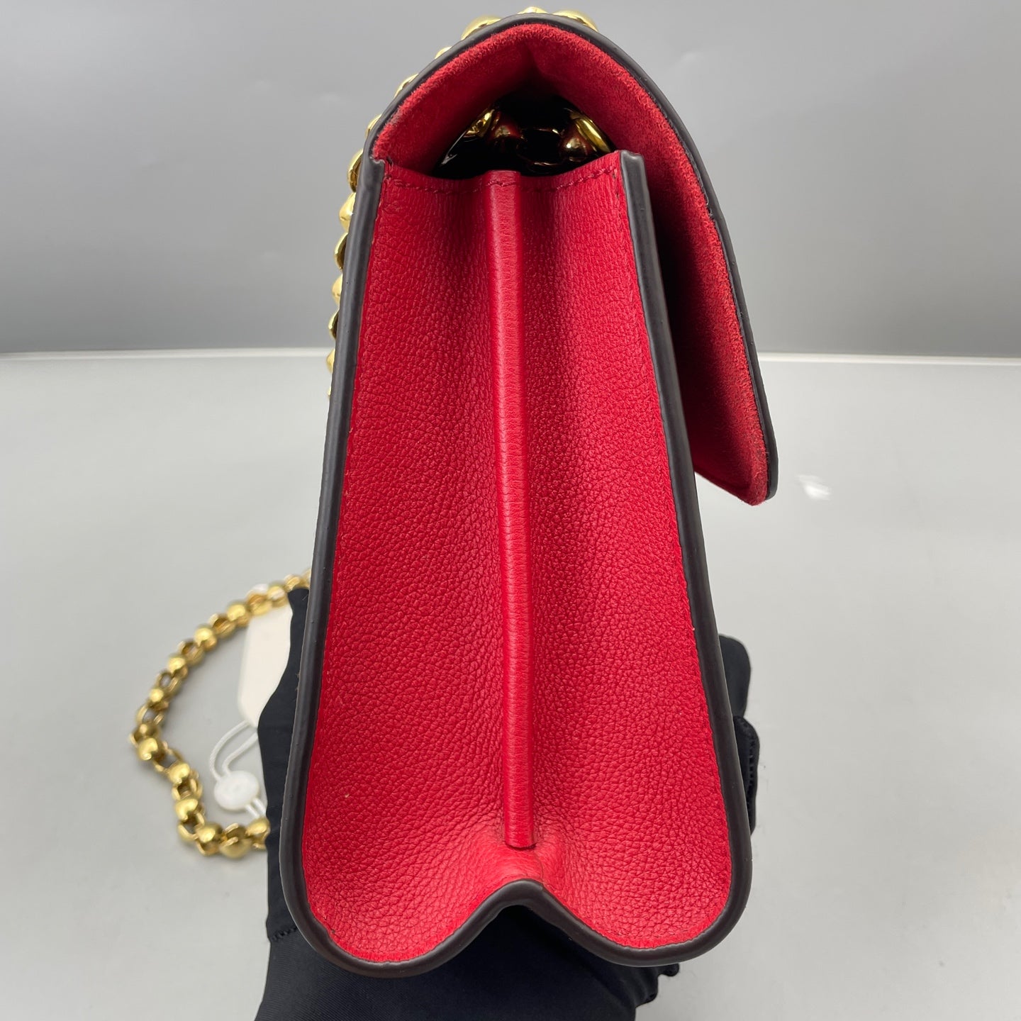 Louis Vuitton - Victoria Chain Bag - Monogram canvas with grained leather accents - Brown and Red with Gold-Tone Hardware - (Medium)