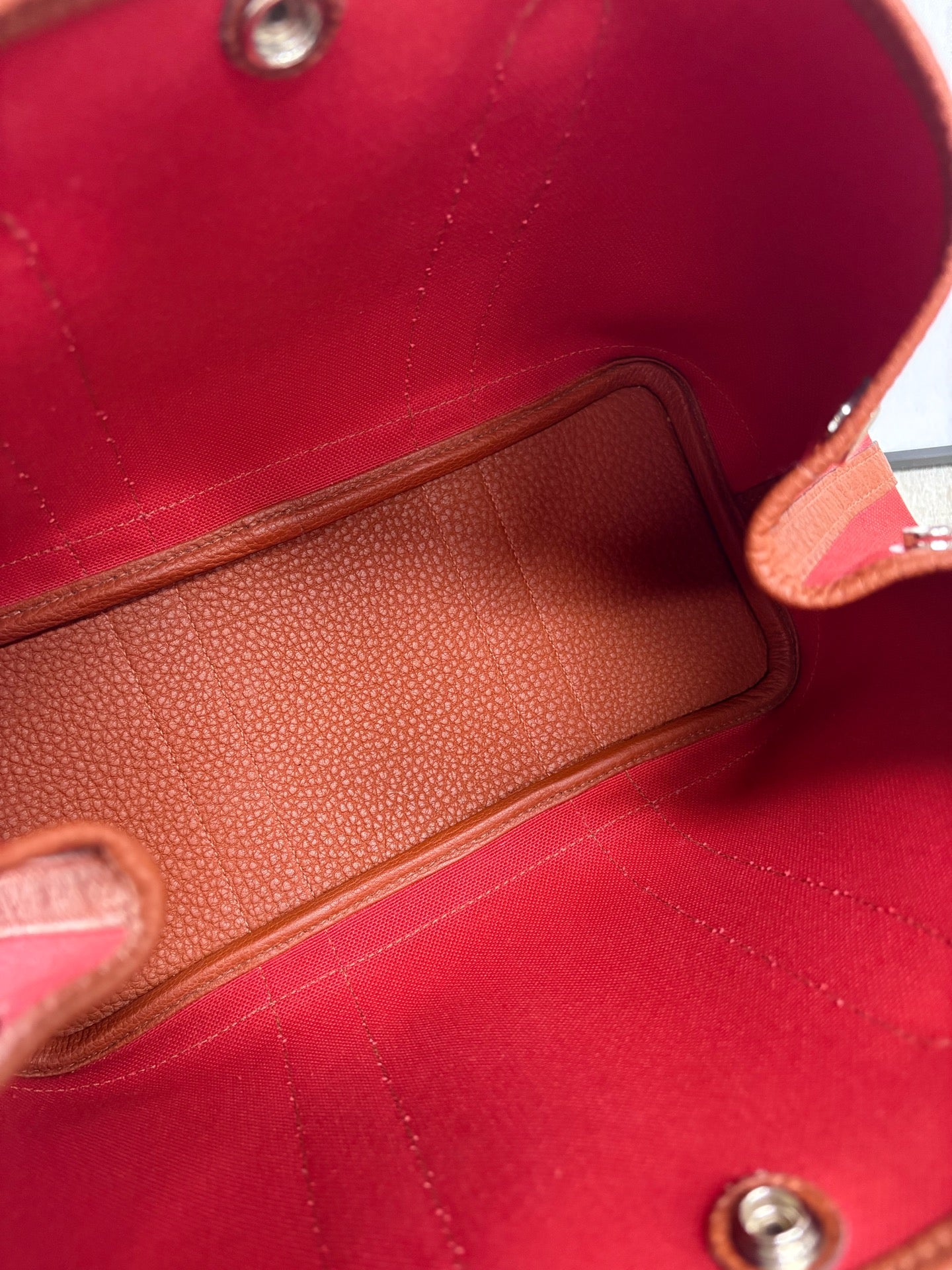 Hermes - Garden Party 30 - Canvas with Leather trim - Brick Red and Chestnut Brown - (Medium)