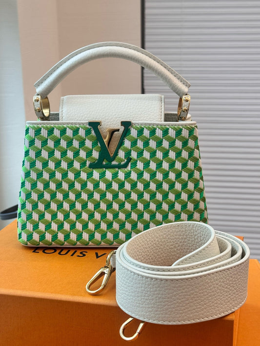Louis Vuitton - Capucines Mini - Taurillon leather with embroidered textile - Green - (mini)