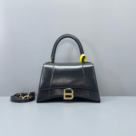 Balenciaga - Hourglass Top Handle Bag - Leather - Black - (Small)