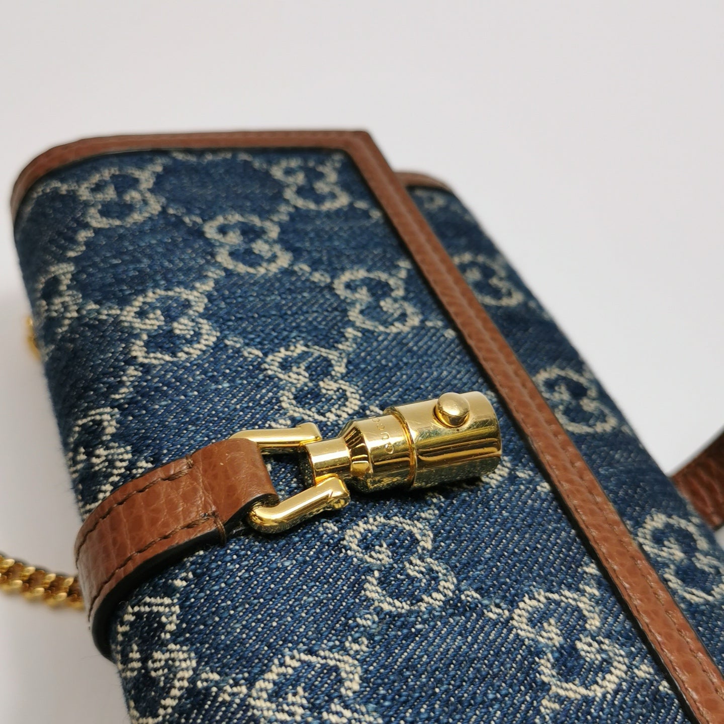 Gucci - Jackie 1961 - Denim with leather trim - Blue - (mini)