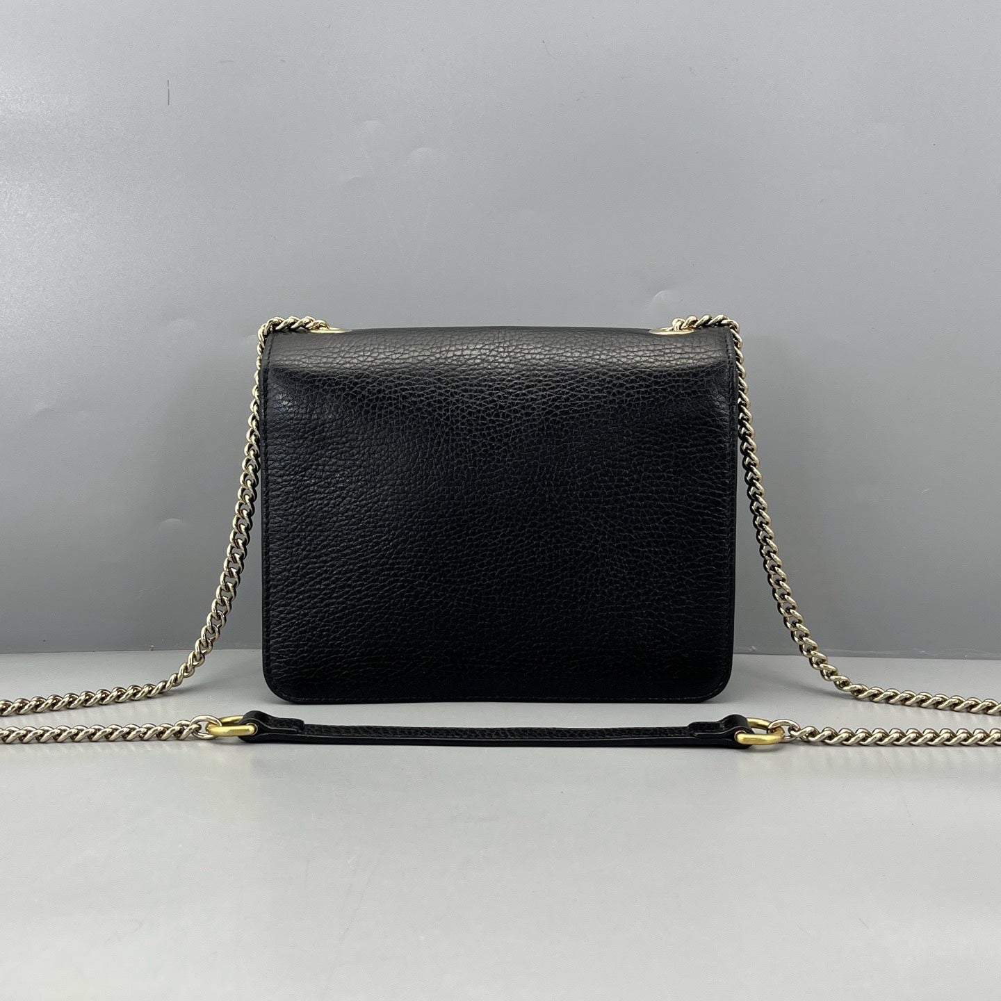 Gucci - Interlocking G Accordion Bag - Grained leather - Black - (small)