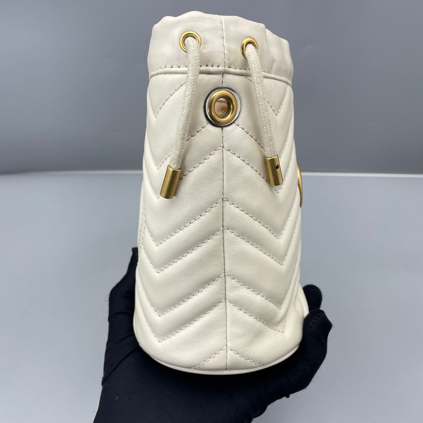 Gucci - GG Marmont Mini Bucket Bag - Leather - White - (Mini)