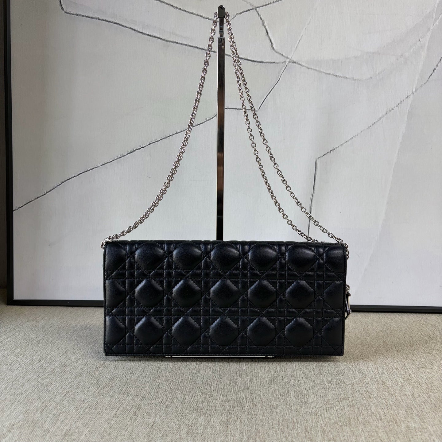 Dior - Lady Dior Wallet on Chain - Lambskin leather - Black - (Small)