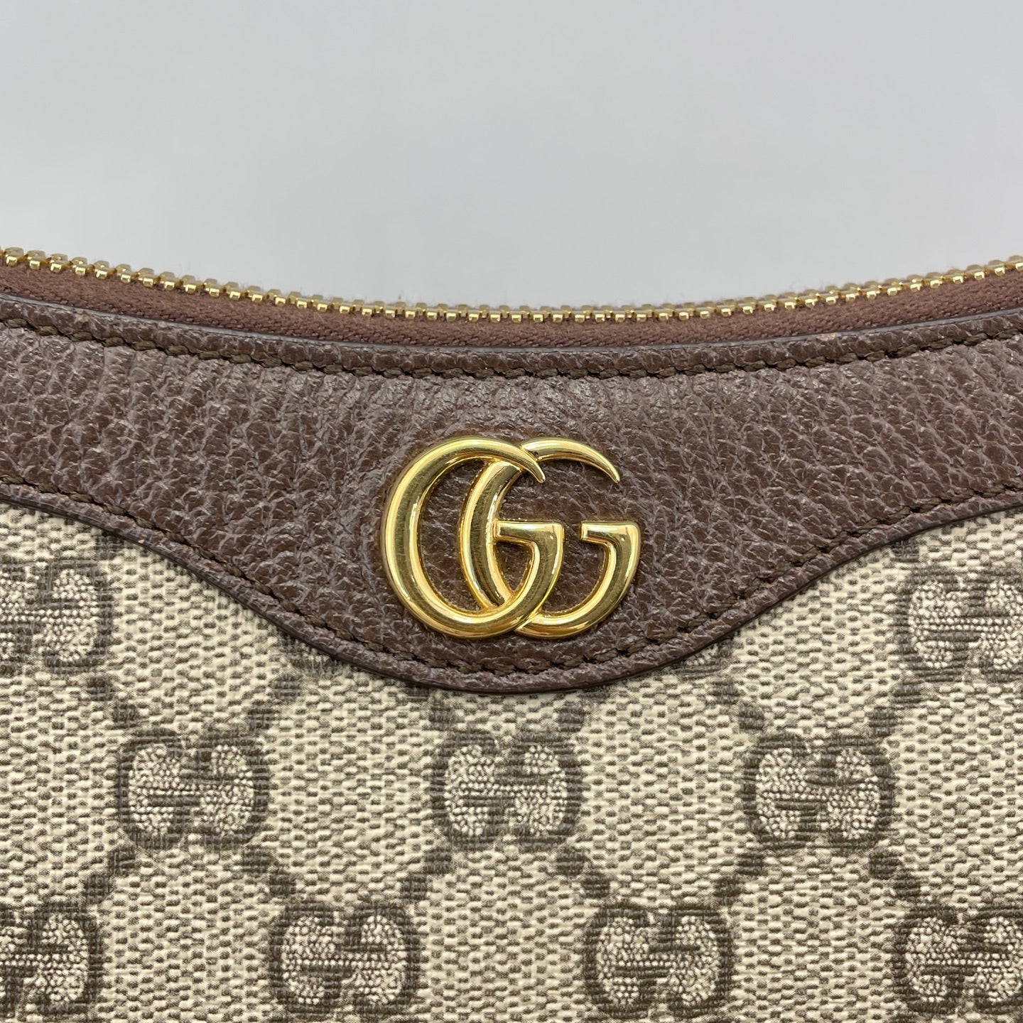 Gucci - Ophidia Shoulder Bag - GG Supreme canvas with leather trim - Beige and Brown with Gold-Tone Hardware - (mini)