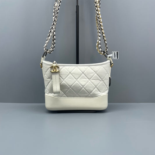 Chanel - Gabrielle Hobo Bag (Small) - Leather - White - (Small)