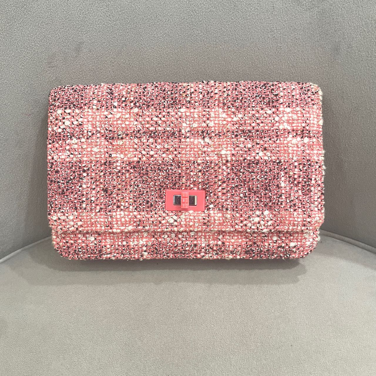 Chanel - 2.55 Reissue Wallet On Chain (WOC) - Tweed - Pink with Multicolour - (mini)