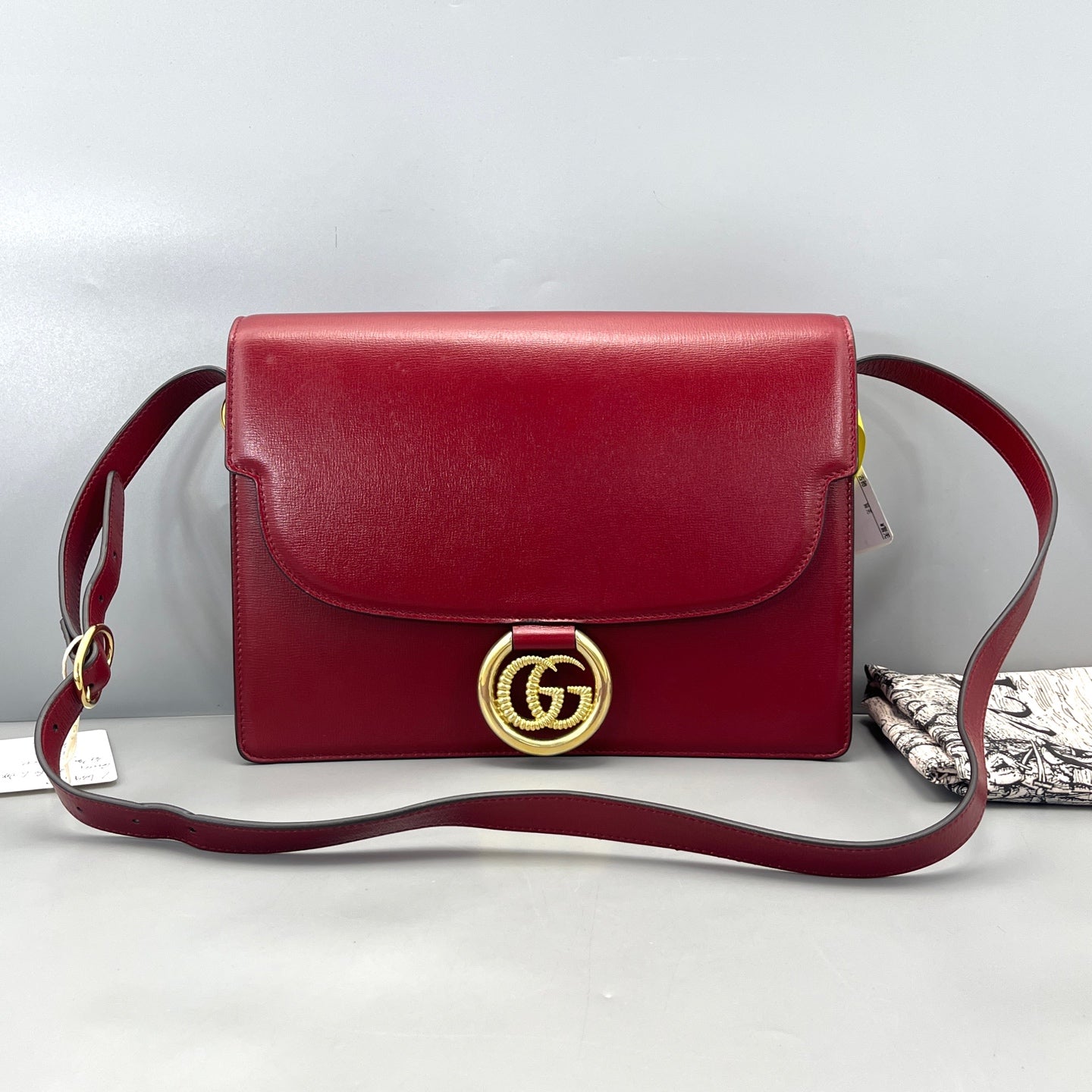 Gucci - Double G Messenger Bag - Leather - Red - (medium)