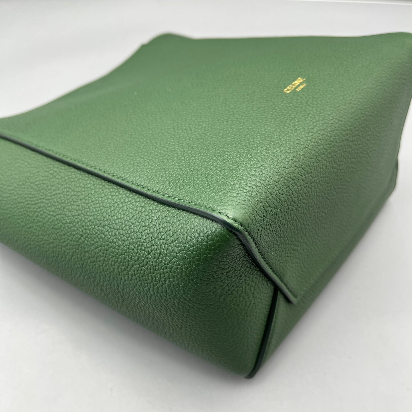 Celine - Bucket Bag - Grained leather - Ink Green - (medium)