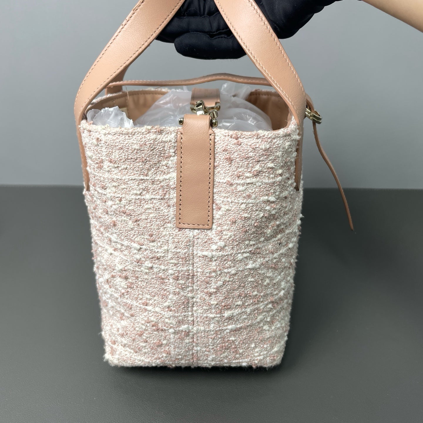 Dior - Toujours Vertical Tote - Tweed and Leather - Pink - (mini)