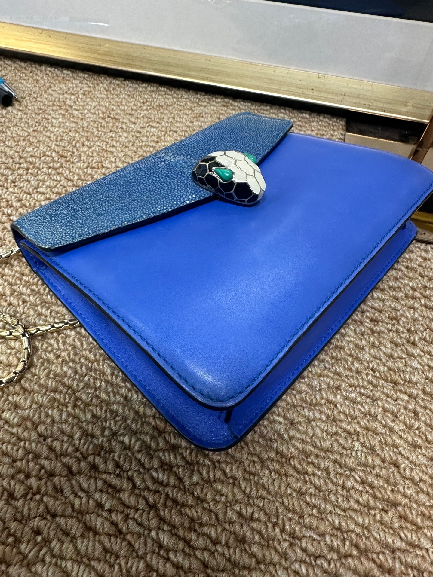 BVLGARI - Serpenti Forever - Stingray leather and calfskin leather - Blue - (mini)