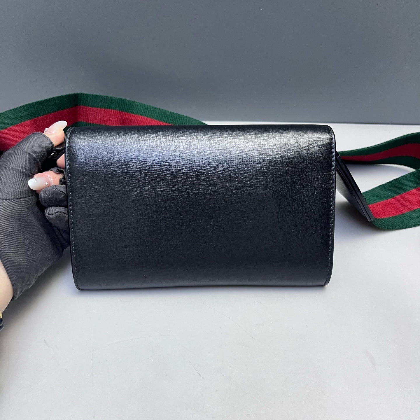 Gucci - Horsebit 1955 Wallet on Chain (WOC) - Grained leather - Black - (mini)