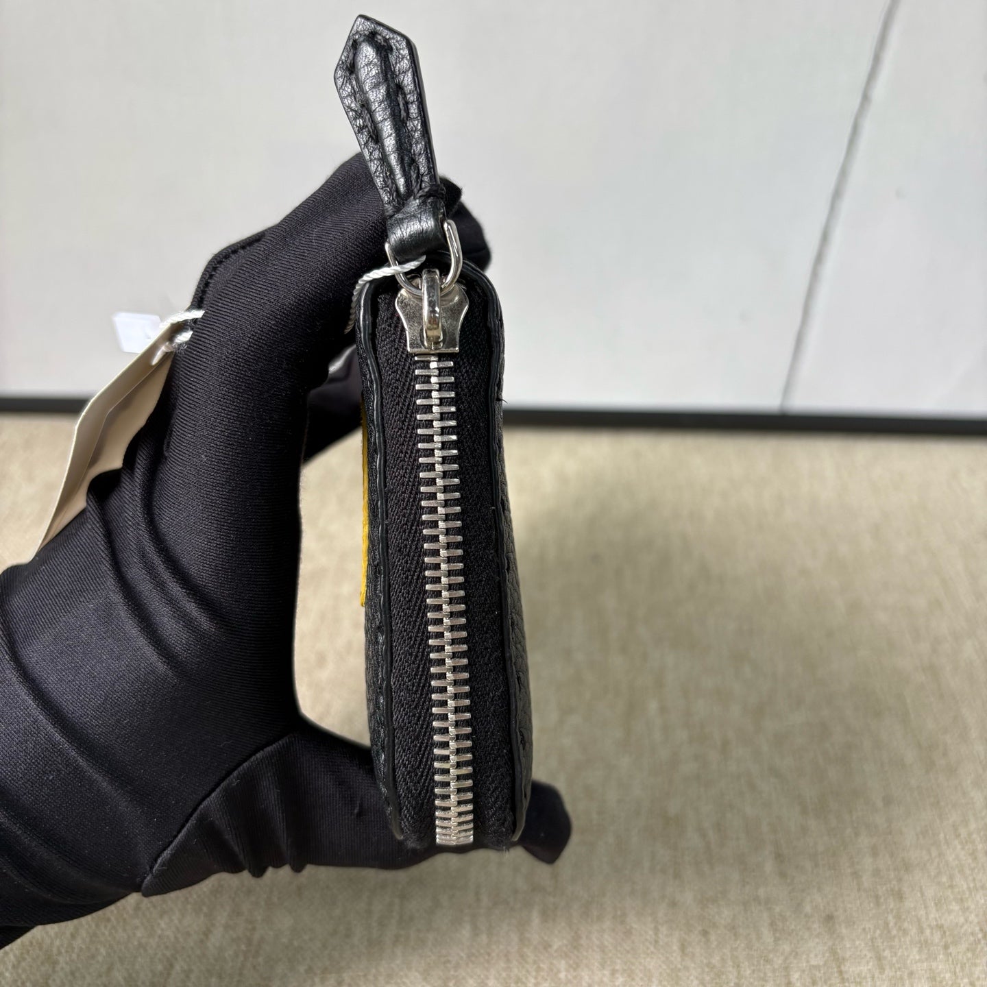 Fendi - Bag Bugs Monster Zip-Around Wallet (7M0210-A3DL-F0R2A) - Pebbled leather and exotic crocodile leather - Black and Yellow - (Medium)