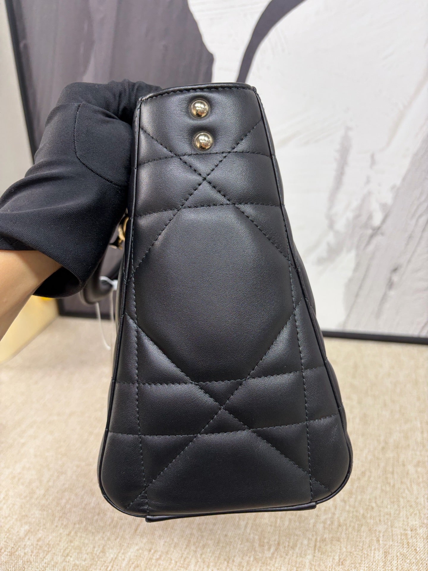 Dior - Lady D-Sire Medium - Lambskin leather - Black with Gold-Tone Hardware - (medium)