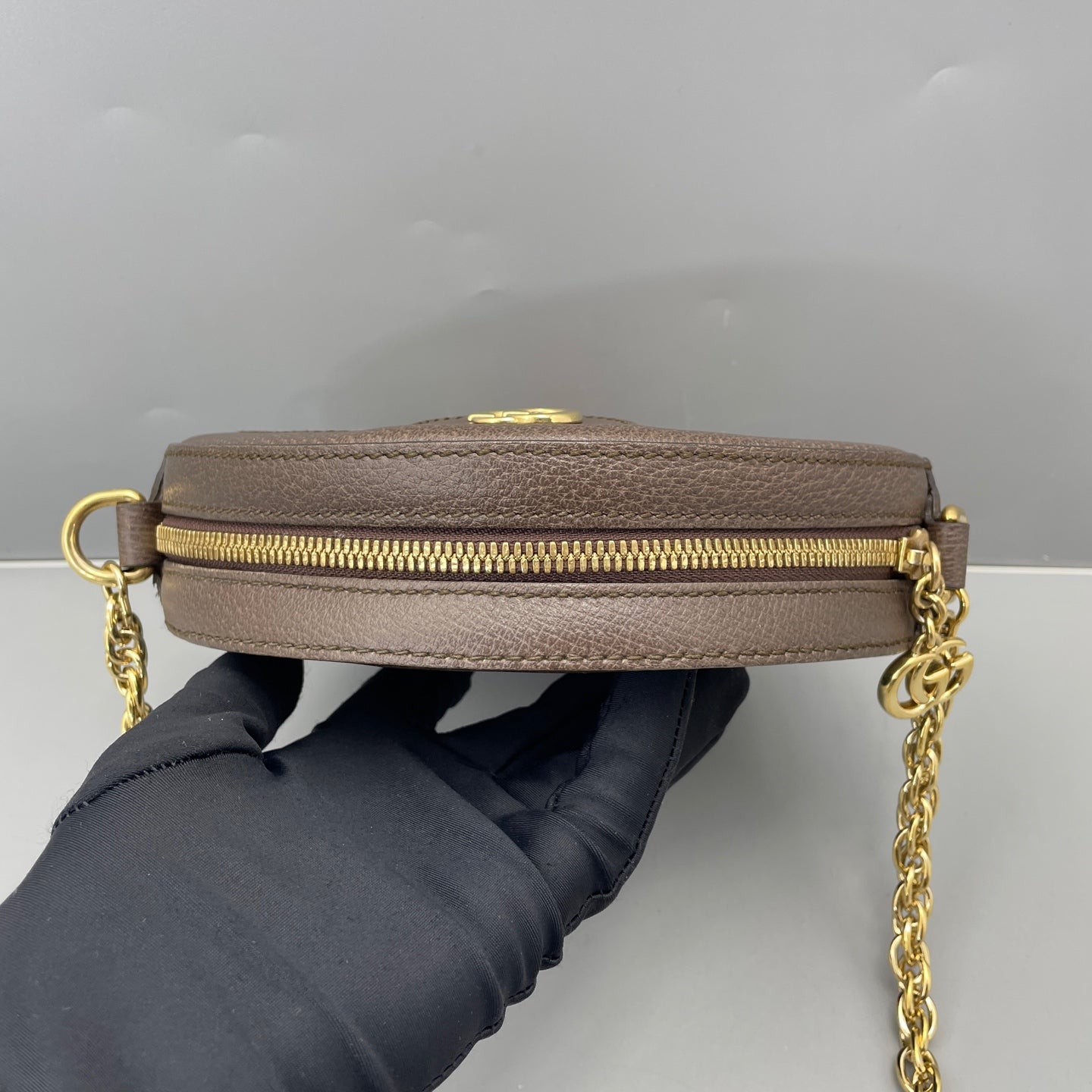Gucci - Ophidia Mini Round Shoulder Bag - GG Supreme canvas and leather - Brown - (mini)