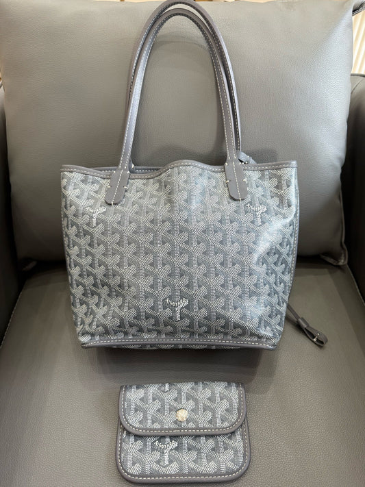 Goyard - Anjou Reversible Tote - Goyardine canvas and leather - Grey - (mini)